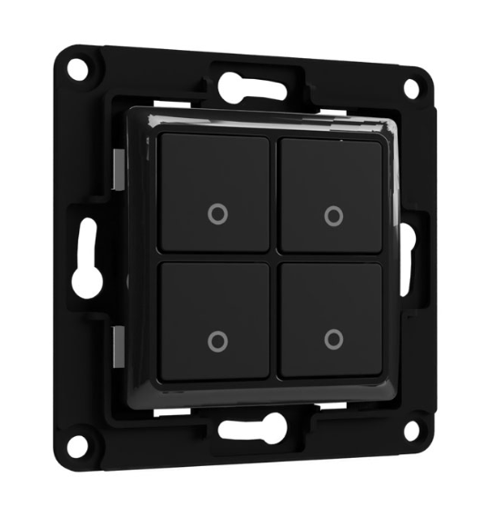 Shelly Wall Switch 4 – Wandtaster – 4-fach – Schwarz