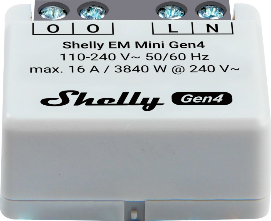 Shelly EM Mini Gen4 – Relais – max 8A – 1 Kanal – WLAN – Matter – Zigbee – Bluetooth – Produktansicht 6