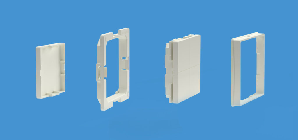 Shelly BLU Wall Switch 4 Adapter Legrand & Shelly – Weiß