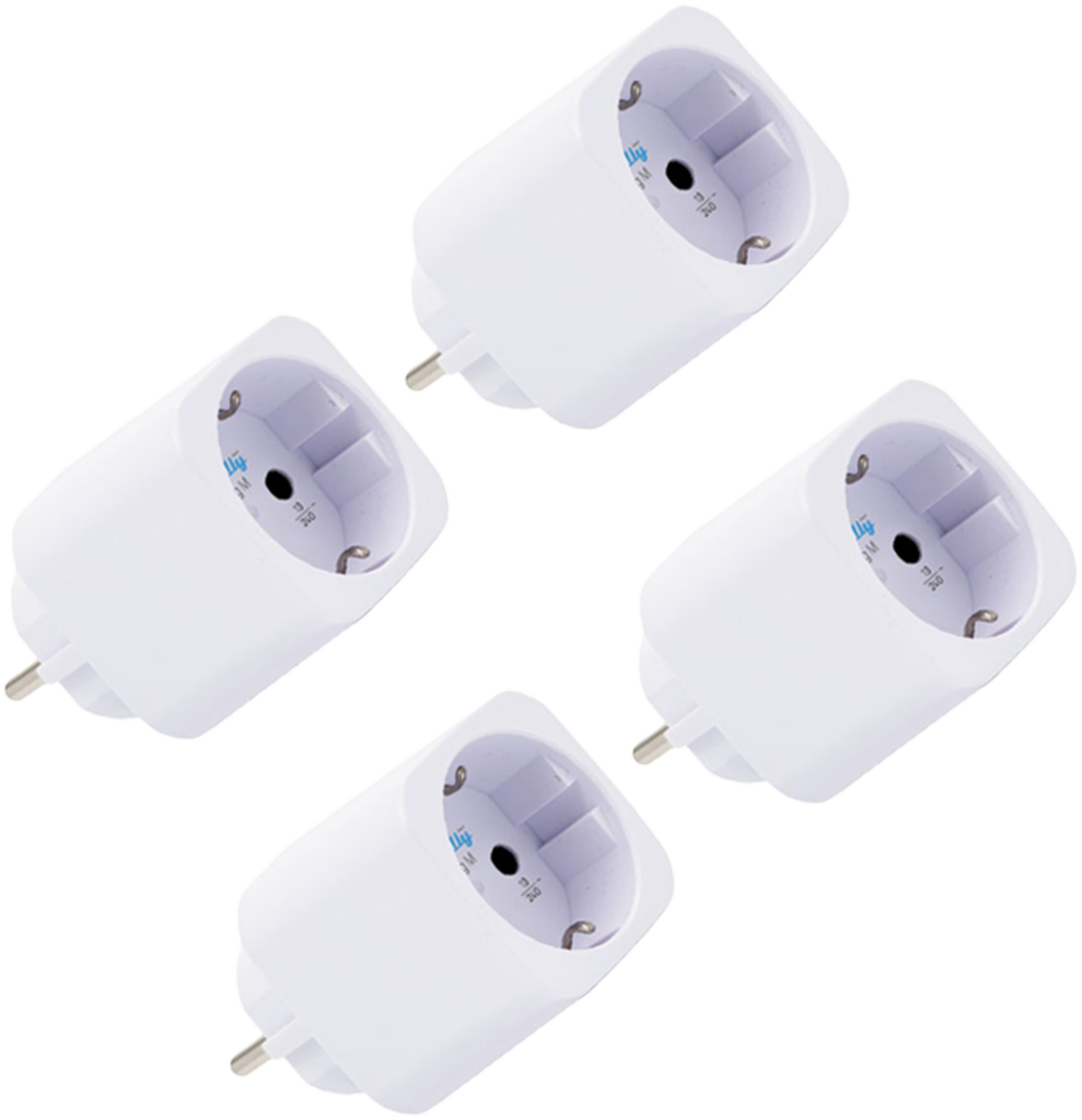 Shelly – Plug & Play Plug M Gen3 White – 4er Set – Smarter Zwischenstecker – 13A – Messfunktion – WLAN – BT – weiß