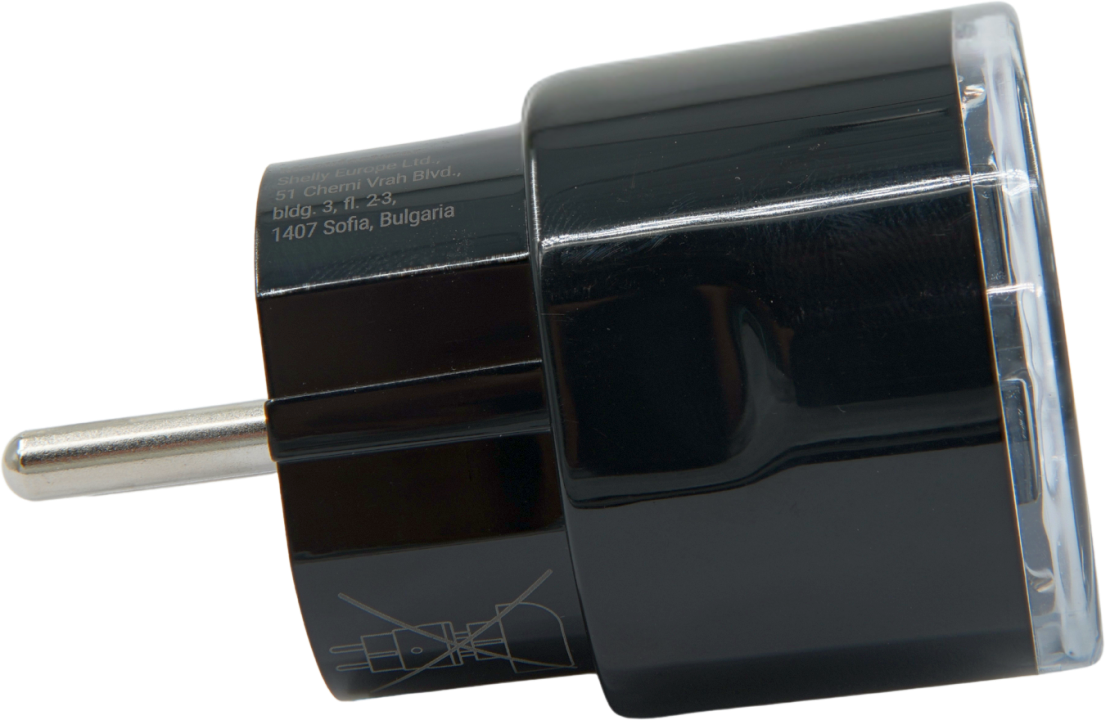Shelly – Plug & Play Plug PM Gen3 Black – Smarter Energiezähler – Messfunktion – WLAN – BT – schwarz – Produktansicht 4