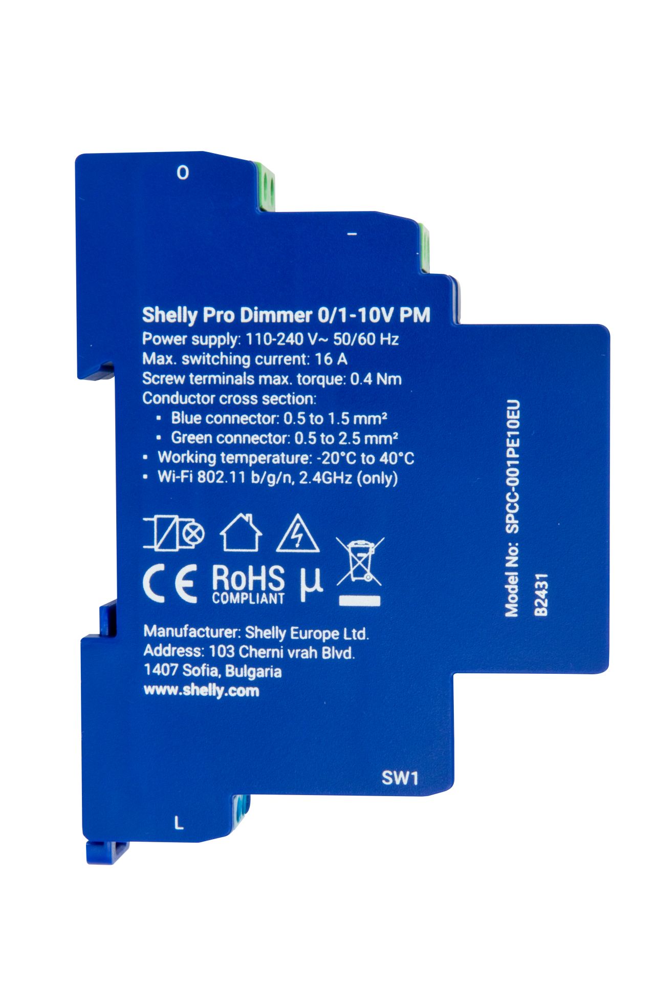 Shelly Pro Dimmer 0/1-10V PM – Messfunktion – WLAN – LAN – BT – Produktansicht 3