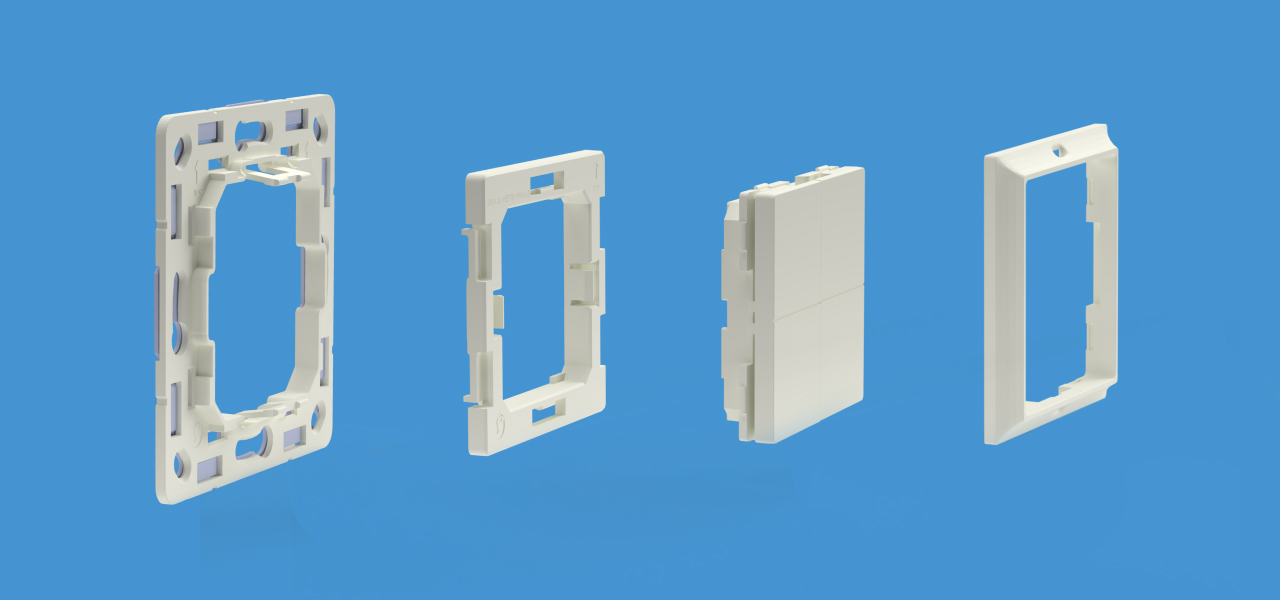 Shelly BLU Wall Switch 4 Adapter Gira & Merten – Weiß – Produktansicht 2