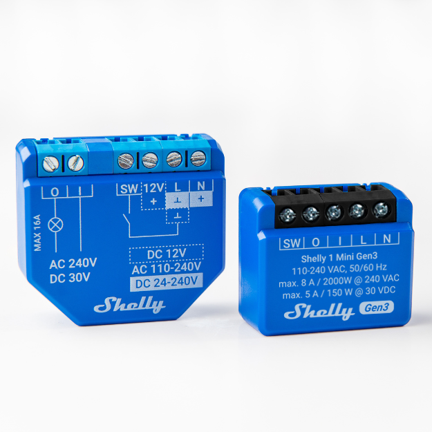 Shelly 1 Mini Gen. 3 – Relais – max 8A – 1 Kanal – WLAN – BT – Produktansicht 3