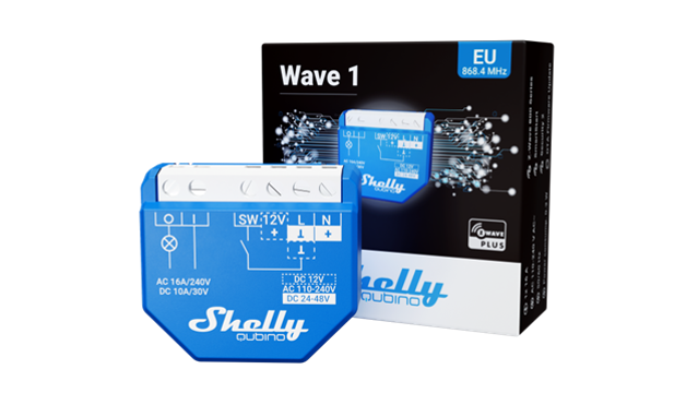 Shelly Wave 1 – Relais – max 16A – 1 Kanal – Z-Wave