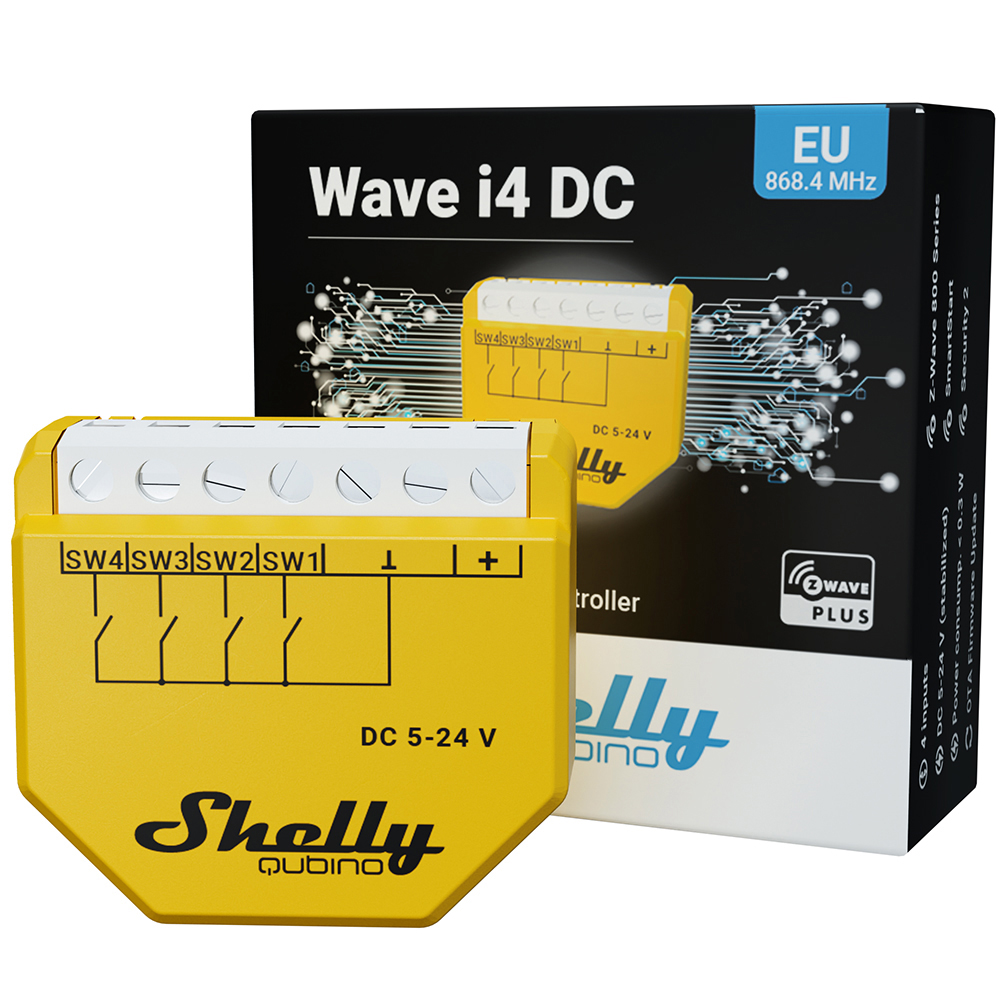 Shelly Wave i4 DC – Szenenaktivierer – 12 Aktionen – Z-Wave – Produktansicht 4