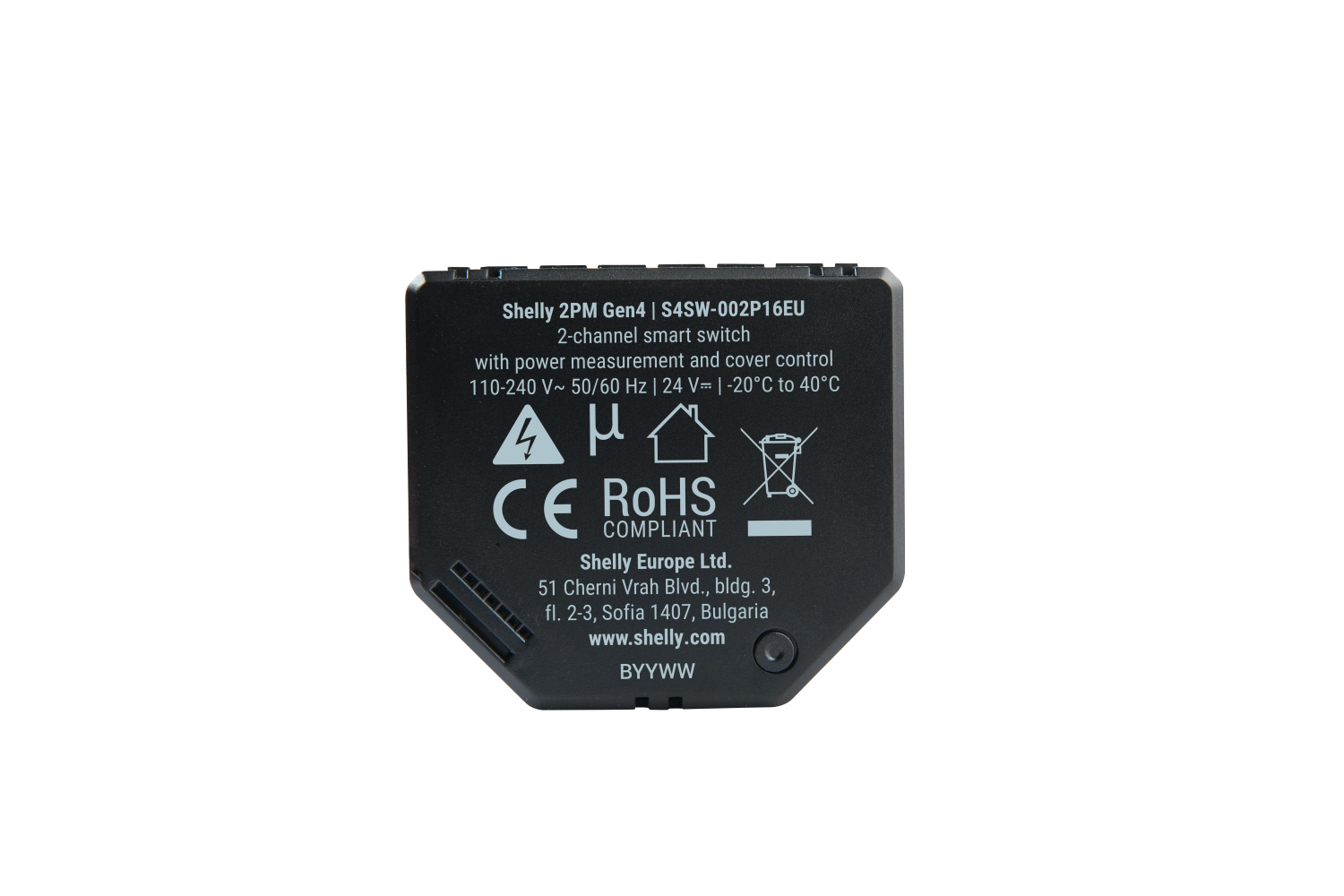 Shelly 2PM Gen4 4er Pack – Relais – max 16A – 2 Kanäle – Messfunktion – WLAN – Matter – Zigbee – Bluetooth – Produktansicht 6