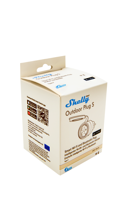 Shelly – Plug & Play Outdoor Plug S Gen3 – Zwischenstecker für draußen – 12A – Messfunktion – WLAN – Matter – BT – Produktansicht 9