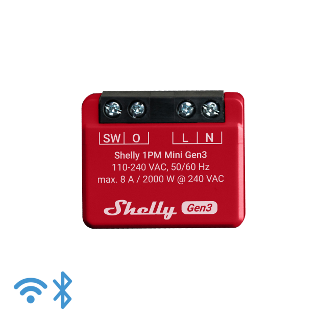 Shelly 1PM Mini Gen. 3 – Relais – max 8A – 1 Kanal – Messfunktion – WLAN – BT