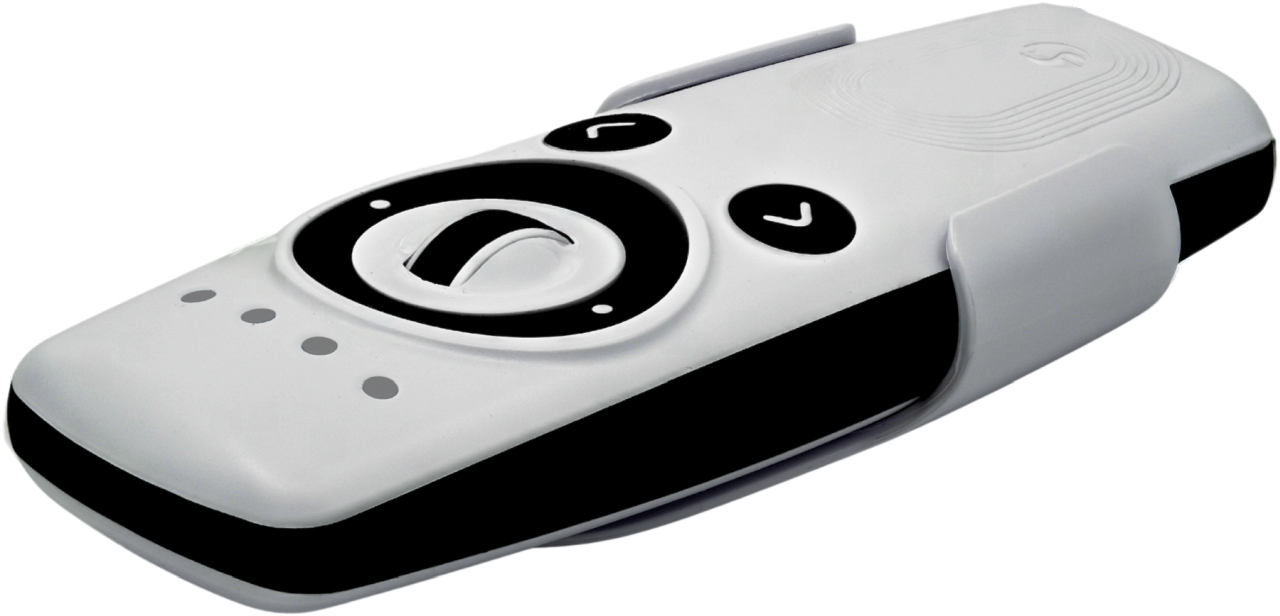 Shelly Blu Remote Control ZB white – Fernbedienung inkl. Halterung – BT – Zigbee – 4 Kanäle – Gestensteuerung – Scrollrad – 2x AAA e