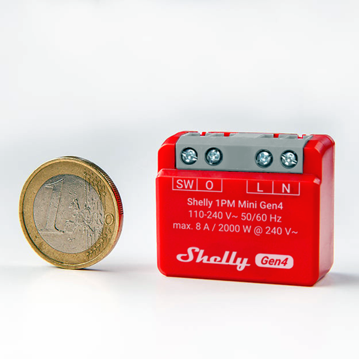Shelly 1PM Mini Gen4· 2er Pack· Relais – max 8A – 1 Kanal – Messfunktion – WLAN – Matter – Zigbee – Bluetooth – Produktansicht 2