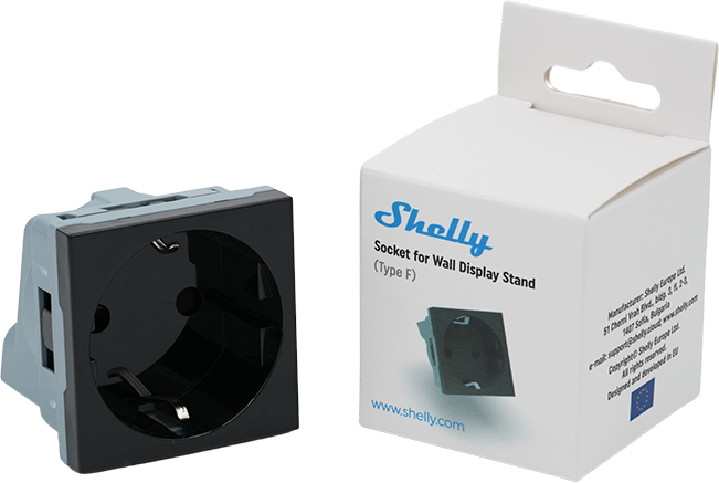 Shelly – Unterputz Zubehör ·Wall Display – Stand Socket – Schwarz – Produktansicht 9