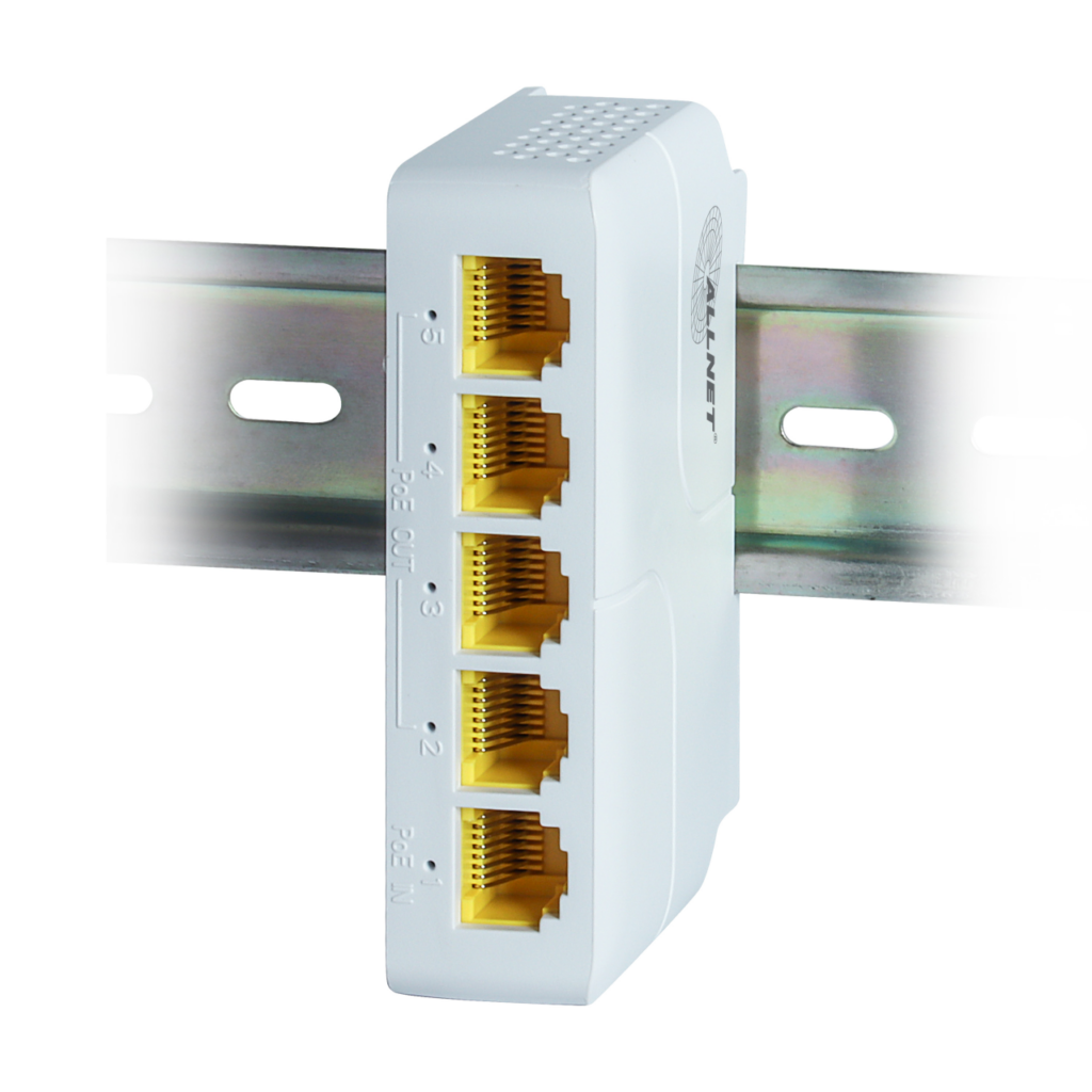 Shelly Pro Verteiler Switch 4 – 4 Pro Anschlüsse – 1x PoE Eingang – Lüfterlos – by ALLNET