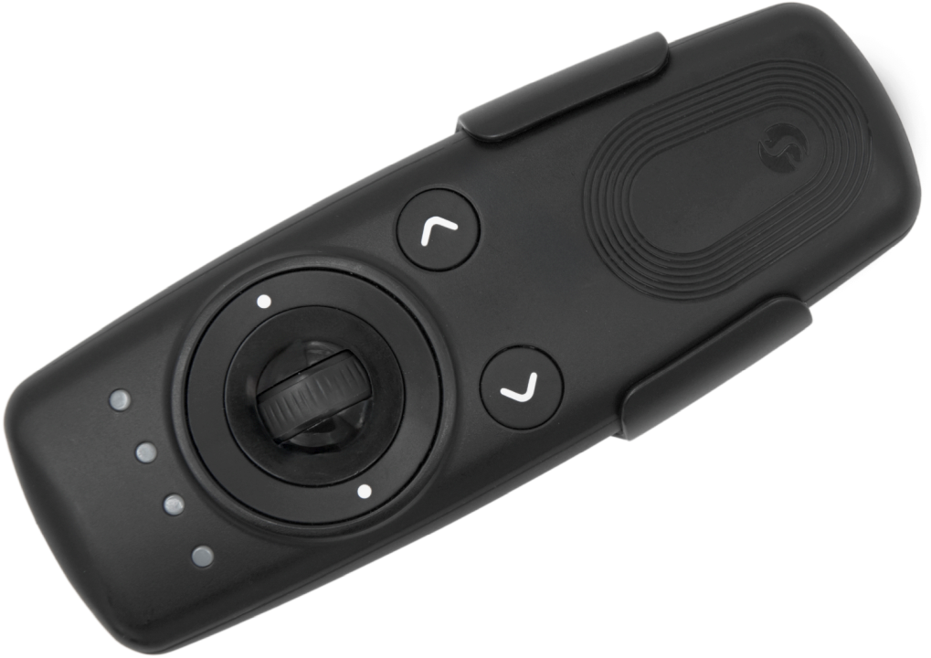 Shelly Blu Remote Control ZB black – Fernbedienung inkl. Halterung – BT – Zigbee – 4 Kanäle – Gestensteuerung – Scrollrad – 2x AAA – Produktansicht 2