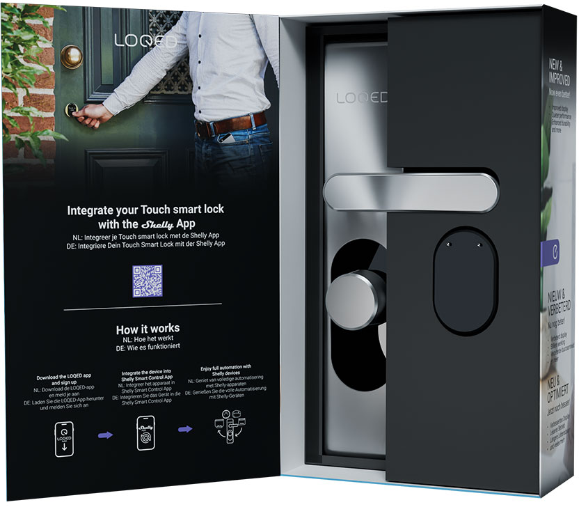 Shelly – LOQED Touch Smart Lock Stainless Steal Smartes Türschloss – Produktansicht 3