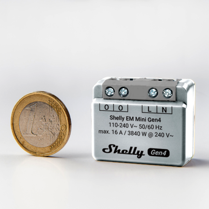 Shelly EM Mini Gen4 – Relais – max 8A – 1 Kanal – WLAN – Matter – Zigbee – Bluetooth – Produktansicht 9