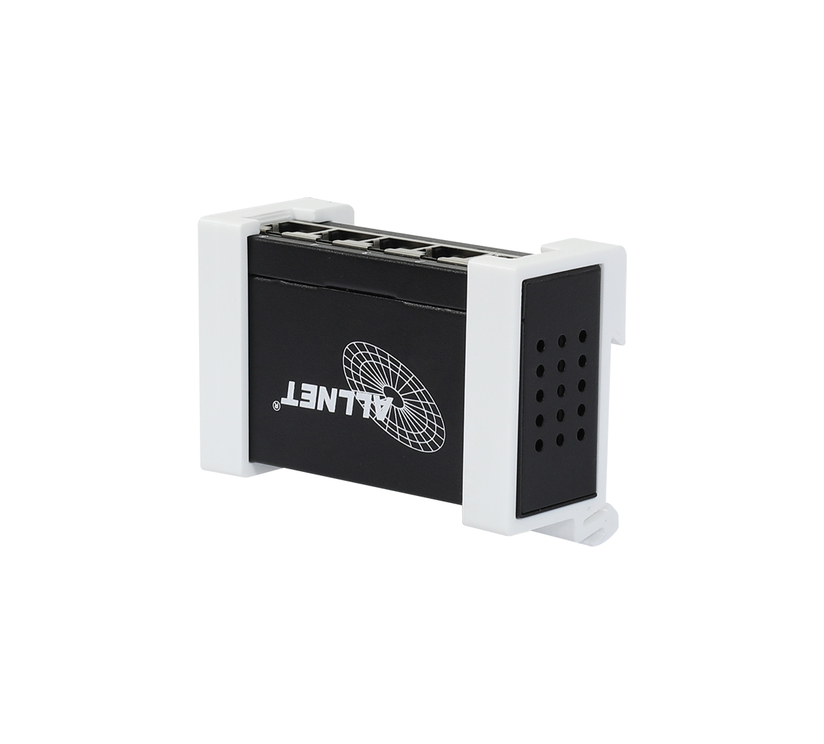 Shelly Pro Verteiler Switch 4 – 4x Pro Anschlüsse – 1x LAN Eingang – Lüfterlos – by ALLNET – Produktansicht 3