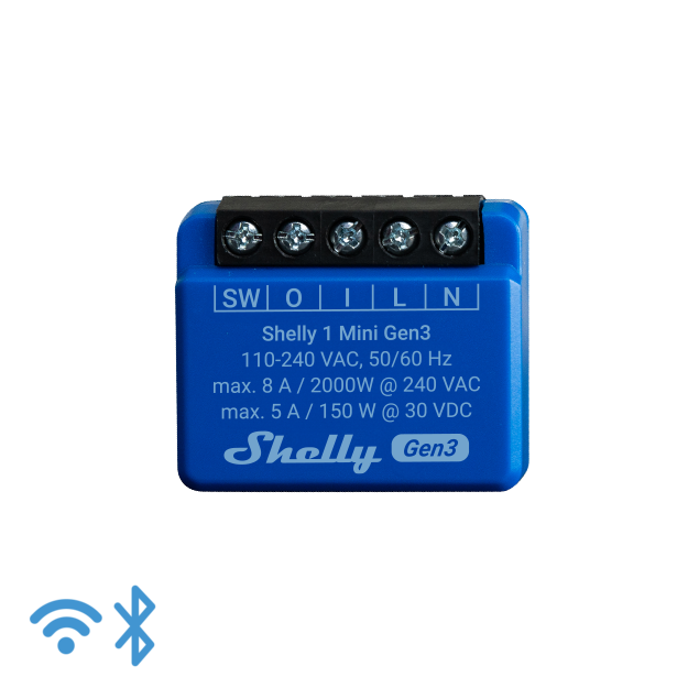 Shelly 1 Mini Gen. 3 – Relais – max 8A – 1 Kanal – WLAN – BT