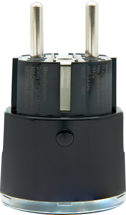 Shelly – Plug & Play Plug S Gen3 Matter – schwarz – Produktansicht 3