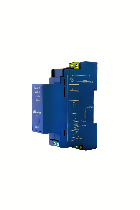 Shelly Pro 1 – Relais – max. 16A – 1 Phase – 1 Kanal – WLAN – LAN – BT – Produktansicht 2