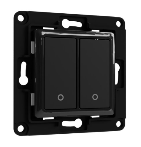 Shelly Wall Switch 2 – Wandtaster – 2-fach – Schwarz