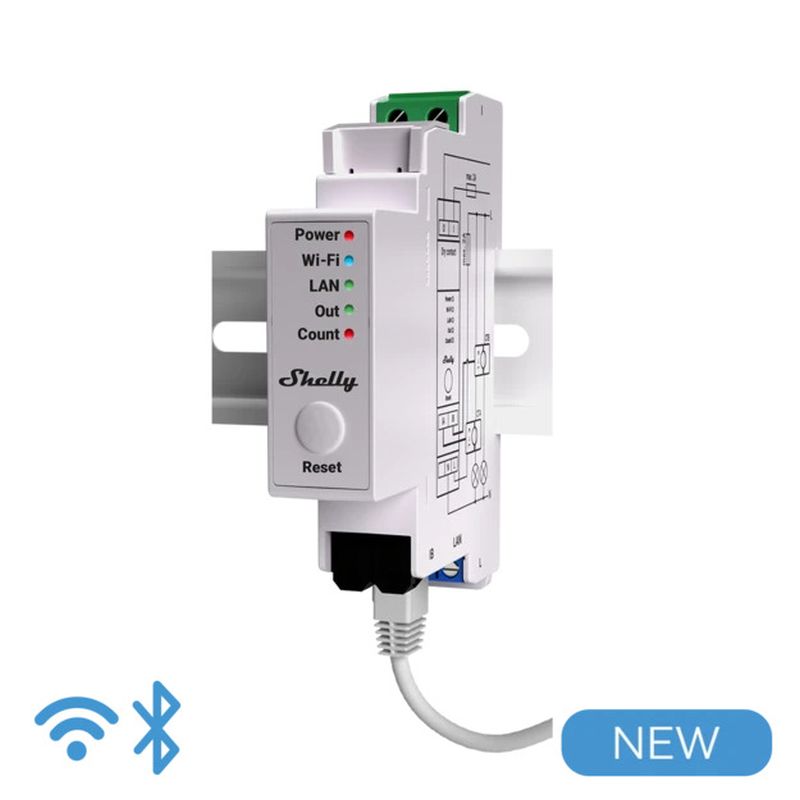 Shelly Pro EM 50A – Stromzähler – inkl. 2x 50A Klemmen – Messfunktion – WLAN – LAN – BT