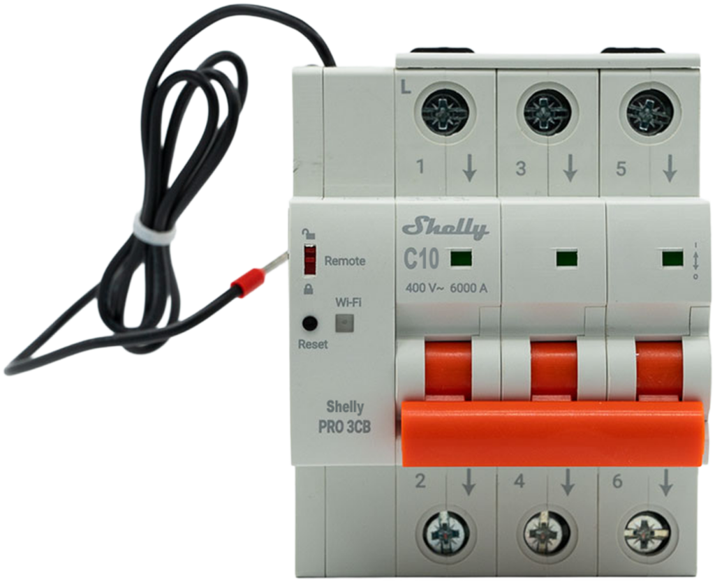 Shelly – Smarter Leitungsschutzschalter – Pro 3CB C63 – 3-polig – 63A – Fernsteuerung – LAN – WLAN – Bluetooth
