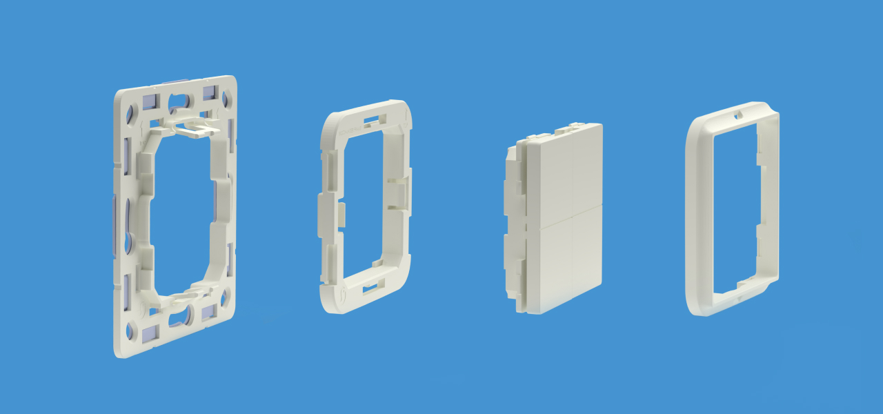 Shelly BLU Wall Switch 4 Adapter Busch-Jaeger – Weiß – Produktansicht 2