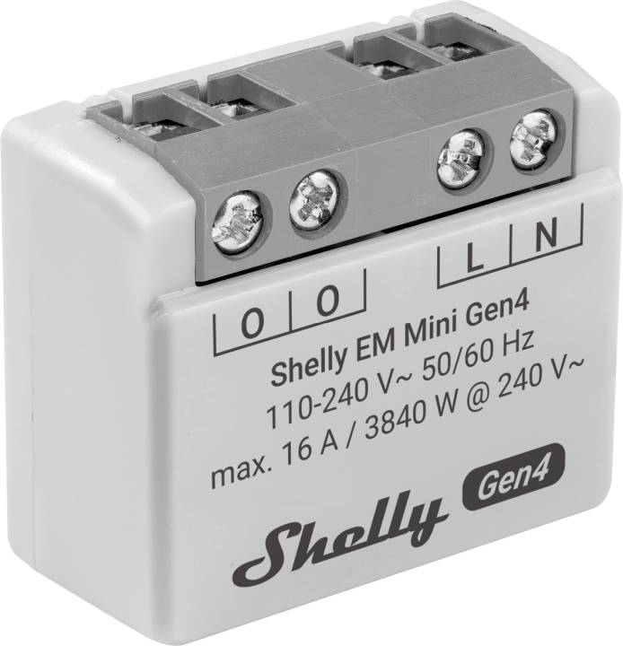 Shelly EM Mini Gen4 – Relais – max 8A – 1 Kanal – WLAN – Matter – Zigbee – Bluetooth – Produktansicht 2