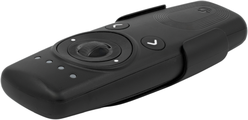 Shelly Blu Remote Control ZB black – Fernbedienung inkl. Halterung – BT – Zigbee – 4 Kanäle – Gestensteuerung – Scrollrad – 2x AAA