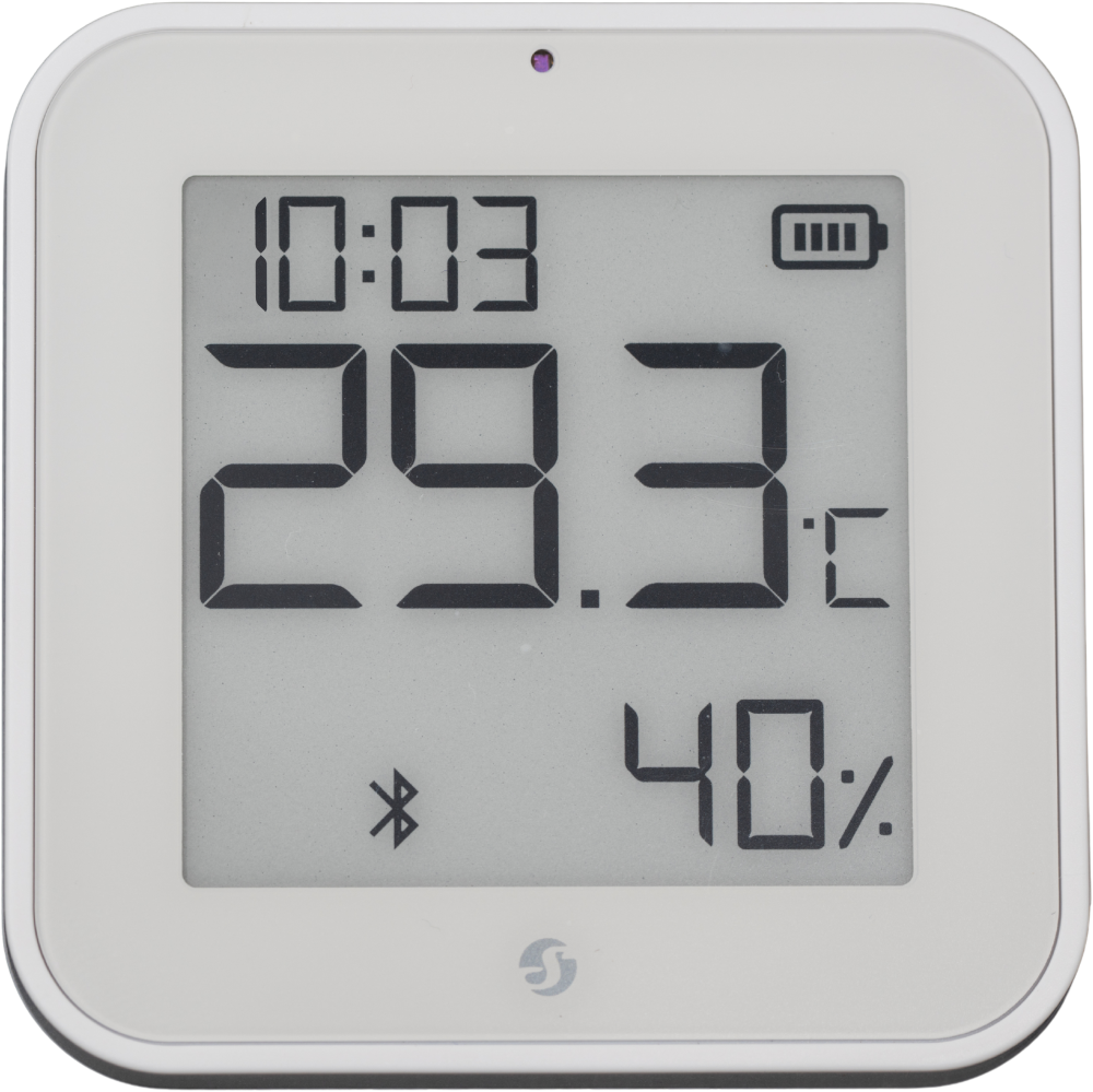 Shelly Blu ZB H&T Display White – Temperatur- & Feuchtigkeitssensor – E-Paper Display – Bluetooth – Zigbee – Weiß