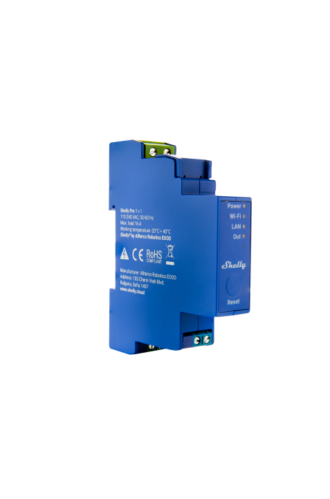 Shelly Pro 1 – Relais – max. 16A – 1 Phase – 1 Kanal – WLAN – LAN – BT – Produktansicht 3