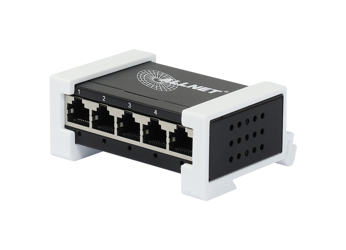 Shelly Pro Verteiler Switch 4 – 4x Pro Anschlüsse – 1x LAN Eingang – Lüfterlos – by ALLNET – Produktansicht 2