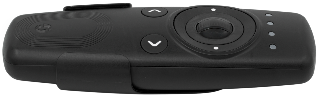 Shelly Blu Remote Control ZB black – Fernbedienung inkl. Halterung – BT – Zigbee – 4 Kanäle – Gestensteuerung – Scrollrad – 2x AAA – Produktansicht 3