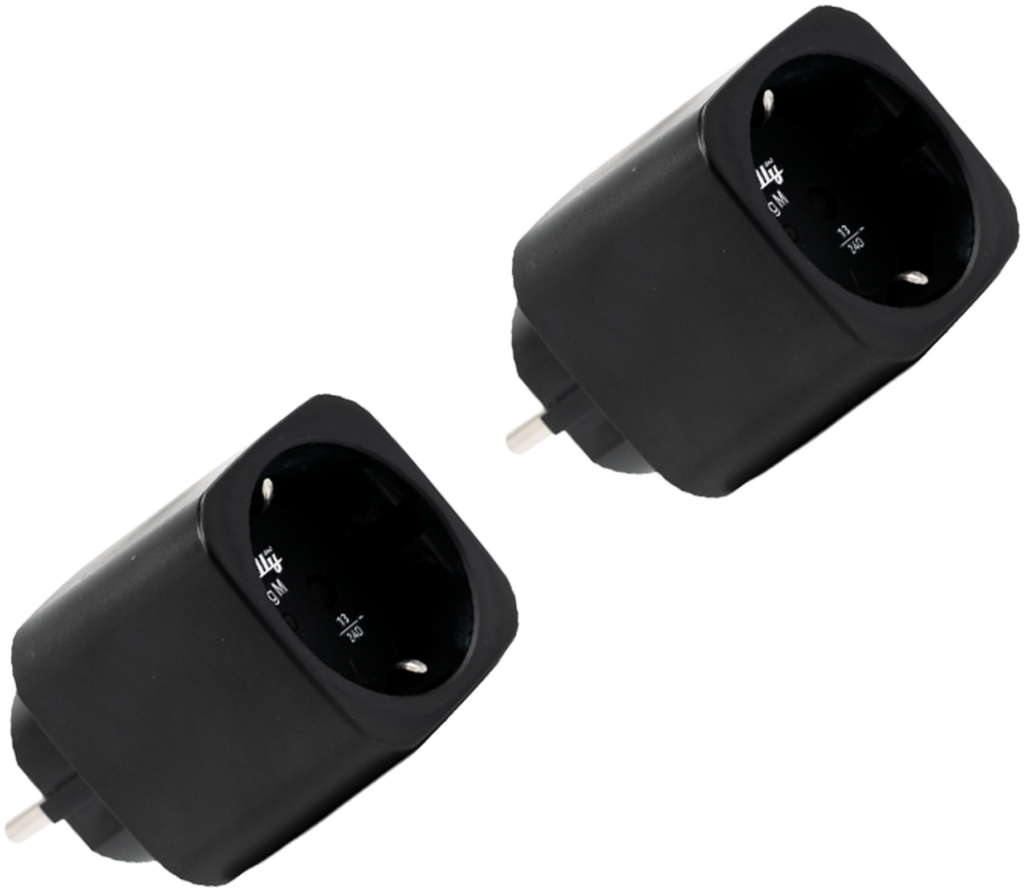 Shelly – Plug & Play Plug M Gen3 Black – 2er Set – Smarter Zwischenstecker – 13A – Messfunktion – WLAN – BT – schwarz