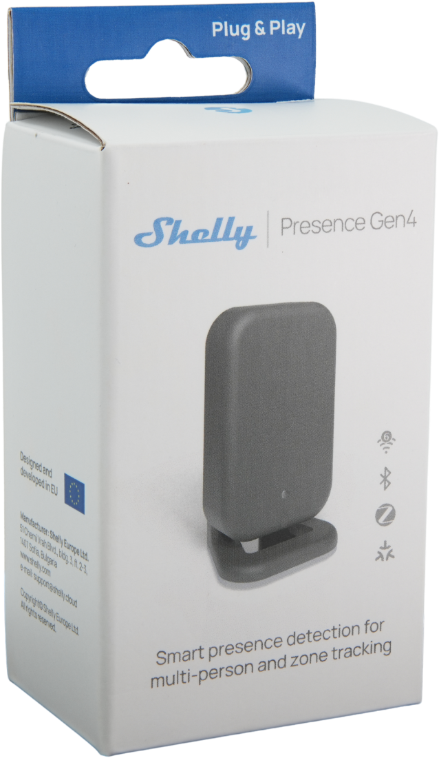 Shelly Presence Sensor Gen4 Black – Präsenzmelder – WLAN – Matter – Zigbee – BT – schwarz – Produktansicht 10