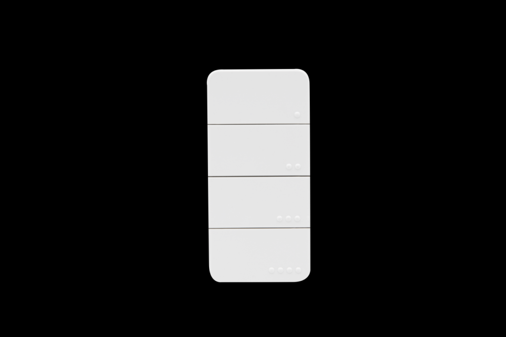 Shelly Blu RC Button 4 – Fernbedienung inkl. Magnethalter – 4-fach – 16 Aktionen – Weiß