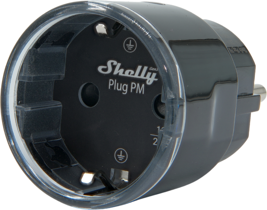 Shelly – Plug & Play Plug PM Gen3 Black – Smarter Energiezähler – Messfunktion – WLAN – BT – schwarz