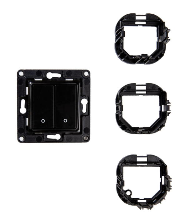 Shelly Wall Switch 2 – Wandtaster – 2-fach – Schwarz – Produktansicht 2
