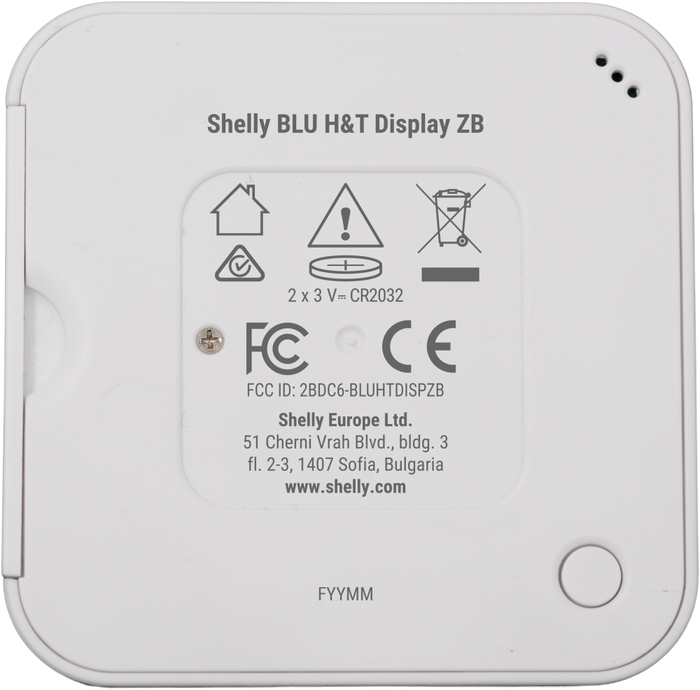 Shelly Blu ZB H&T Display White – Temperatur- & Feuchtigkeitssensor – E-Paper Display – Bluetooth – Zigbee – Weiß – Produktansicht 4