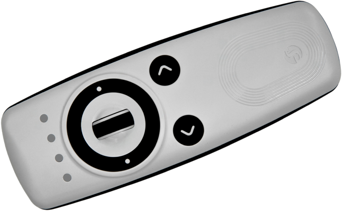 Shelly Blu Remote Control ZB white – Fernbedienung inkl. Halterung – BT – Zigbee – 4 Kanäle – Gestensteuerung – Scrollrad – 2x AAA e – Produktansicht 4