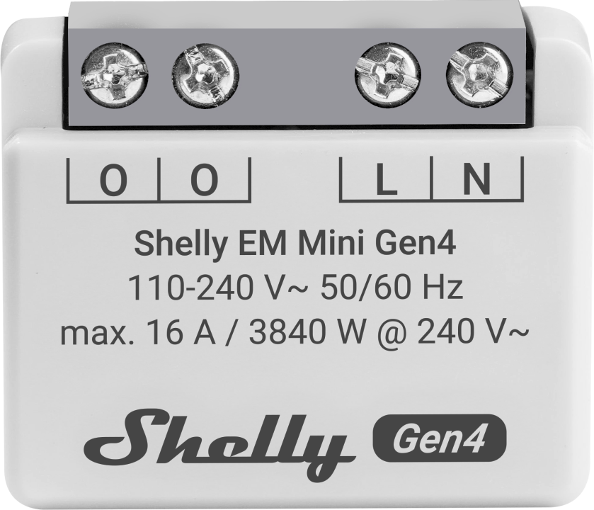 Shelly EM Mini Gen4 – Relais – max 8A – 1 Kanal – WLAN – Matter – Zigbee – Bluetooth – Produktansicht 4
