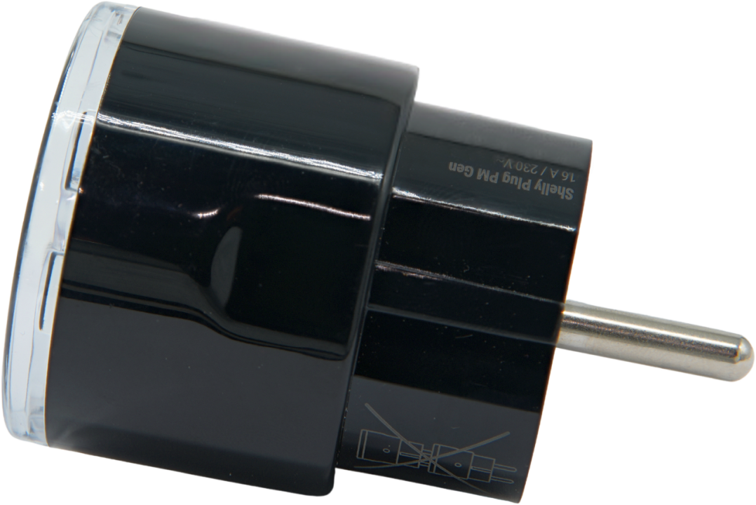 Shelly – Plug & Play Plug PM Gen3 Black – Smarter Energiezähler – Messfunktion – WLAN – BT – schwarz – Produktansicht 5
