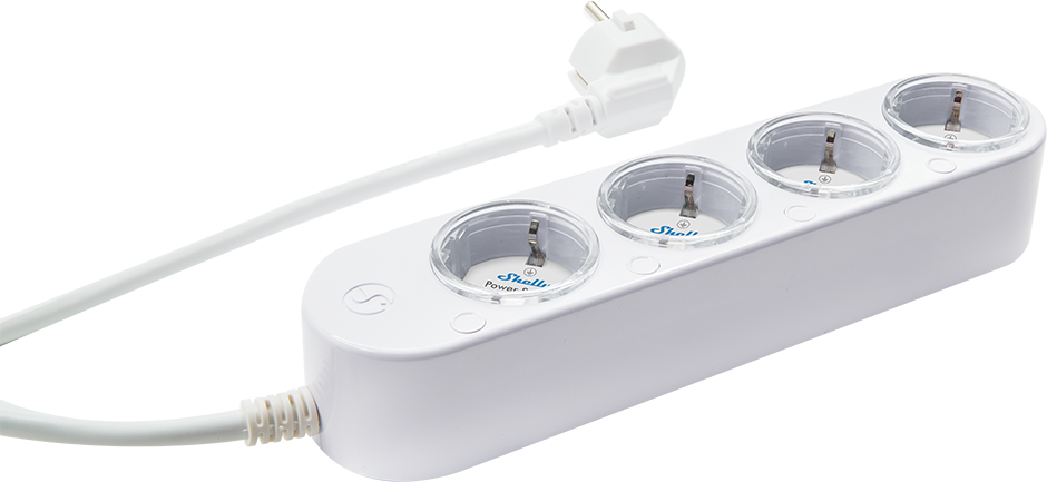 Shelly – Plug & Play Power Strip 4 Gen4 – Smarte Steckdosenleiste – 4x 12A – Messfunktion – WLAN – Zigbee – Matter – BT – weiß – Produktansicht 2