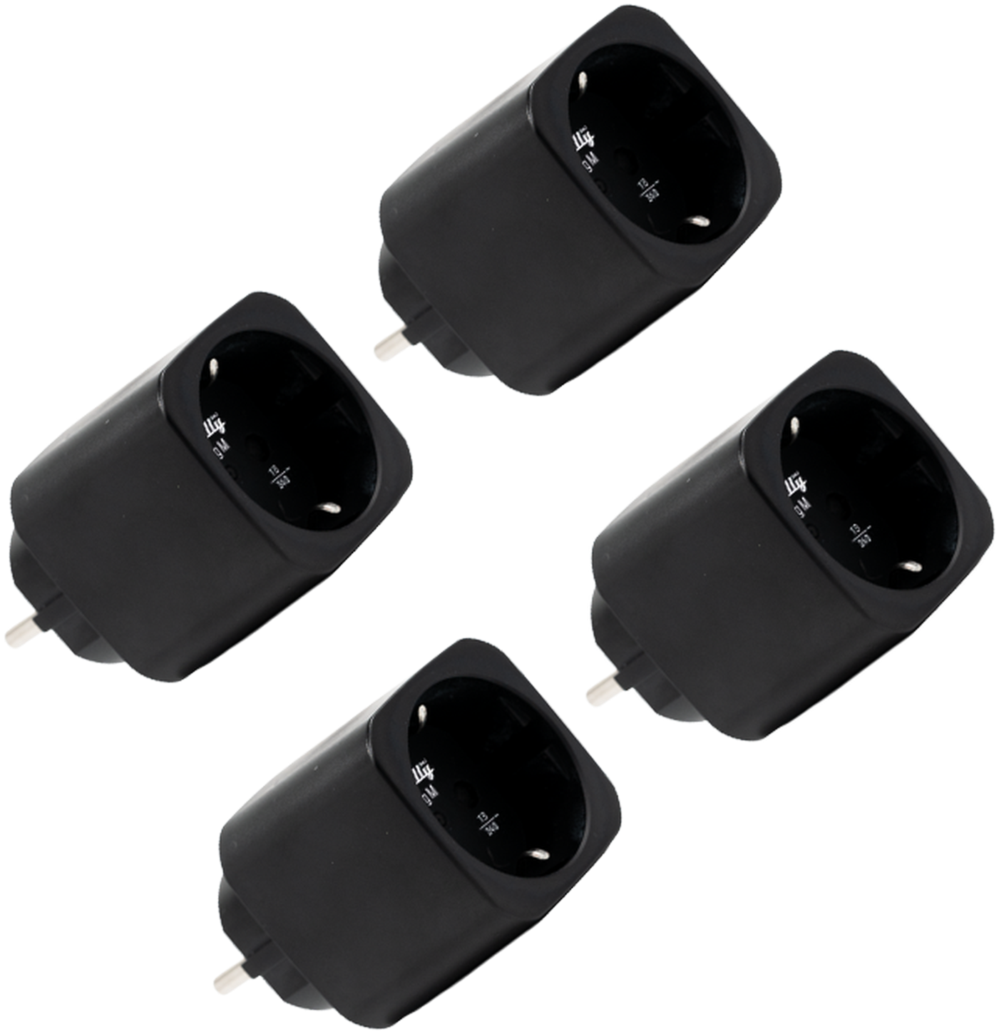 Shelly – Plug & Play Plug M Gen3 Black – 4er Set – Smarter Zwischenstecker – 13A – Messfunktion – WLAN – BT – schwarz